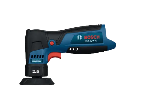 The Bosch GEX12V-77 12V Cordless Automotive Sander in a mugshot view on a white background.