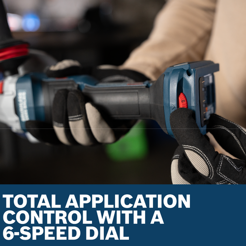 Close-up image showing the control button of Bosch GWS18V-11PSN 18V 4-1/2 - 5 In. Angle Grinder.