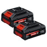 Bosch EXBA18V-40 EXPERT 18V Lithium-Ion 4 Ah High Power Battery, 2-Pack shown on white background.