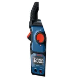 Bosch GMC600-15 Clamp Meter beauty product image with the screen on and on a white background.