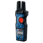 Bosch GFM1000-15 fork meter product image with the screen on in an isometric view on a white background.