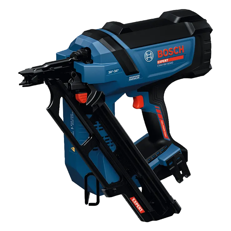 Product Image Dynamic EXNH18V-90MDN 18V Brushless 30 Degree Framing Nailer on a white background.