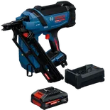 Image Dynamic of Bosch EXNH18V-90MDB14X EXPERT Framing Nailer Kit on a white background.