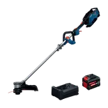 The Bosch GRT18V-40N18X 18V String Trimmer Kit w/ 8Ah Battery & 12V/18V Charger in the product image dynamic.