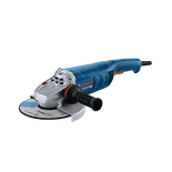Bosch GWS22-230J 9 In. Angle Grinder shown in a dynamic view on white background.