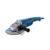 Bosch GWS22-230J 9 In. Angle Grinder shown in a dynamic view on white background.
