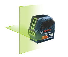 Product Image Dynamic of Bosch GLL 100 G Green-Beam Self-Leveling Cross-Line Laser on a white background.