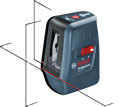 Product Image Dynamic of Bosch GLL 3-15 Self-Leveling Three-Line Laser on a white background.