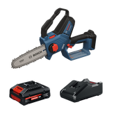 The Bosch GKE18V-20N14X 18V Cordless Pruning Saw Kit on the product image dynamic view.