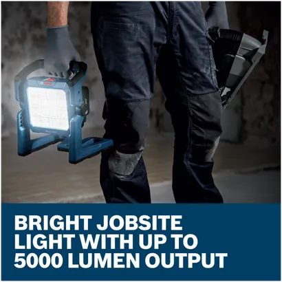 Features/Claims image of Bosch GLI18V-5000N 18V LED Floodlight.