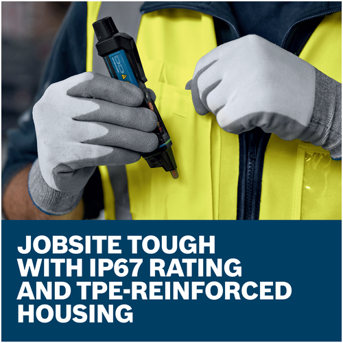 Features/Claims of Bosch GVD1000-17 Non-Contact Voltage Tester with application.