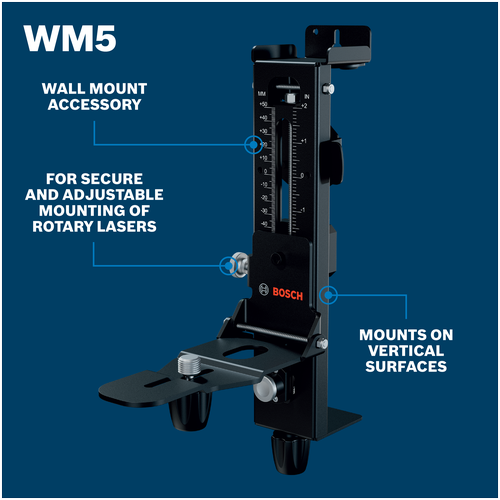 Walkaround Image of Bosch WM5 Wall Mount on a blue background.