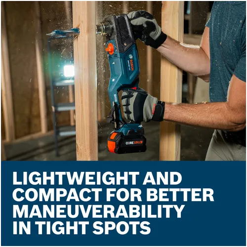 Features/Claims image of Bosch GRD18V-127B26X 18V High Torque Right Angle Drill ½ In. with application.
