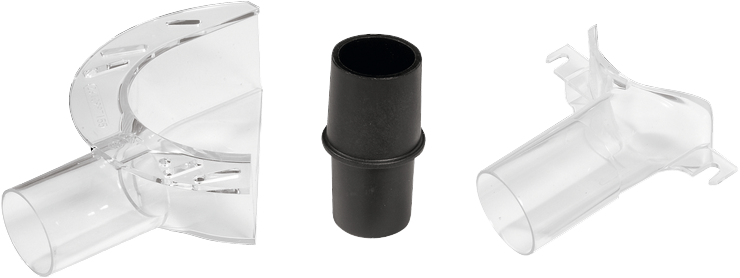 Product Image Dynamic of Bosch RA1172AT 2-Hood Dust Extraction kit on a white background.