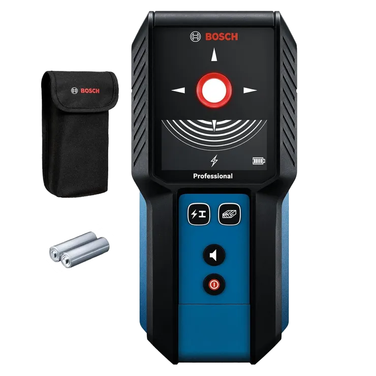 The Bosch GMS120-27 Wall Scanner on the product image dynamic on a white background.