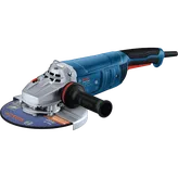 Bosch GWS22-230J 9 In. Angle Grinder shown in a dynamic view on white background.