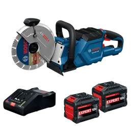 Product Image Dynamic of Bosch GCS18V-230N215X 18V Brushless 9 In. Cutoff Saw Kit with 2 EXPERT 15Ah Batteries.