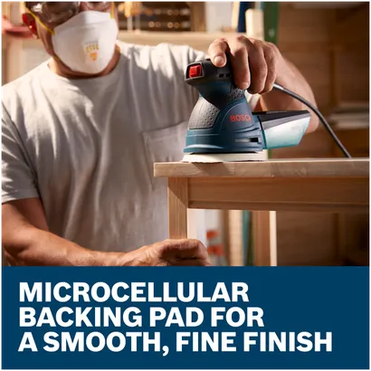 Features/Claims image of Bosch ROS20VSC 5 In. Palm Random Orbit Sander/Polisher with applications.