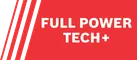 "FULL POWER TECH +" displayed in white text in a red banner with diagonal white stripes.