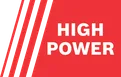"HIGH POWER displayed in white text in a red banner with diagonal white stripes.