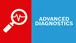 "ADVANCED DIAGNOSTICS" shown in a split red and blue graphic icon.