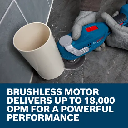 Web Image of Bosch GOP18V-30 18V Starlock Oscillating Multi Tool in use by worker.