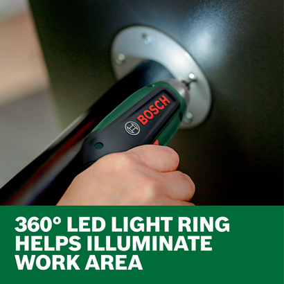 Web Image of Bosch IXO 4V Max Screwdriver being used by a homemaker in a living room.