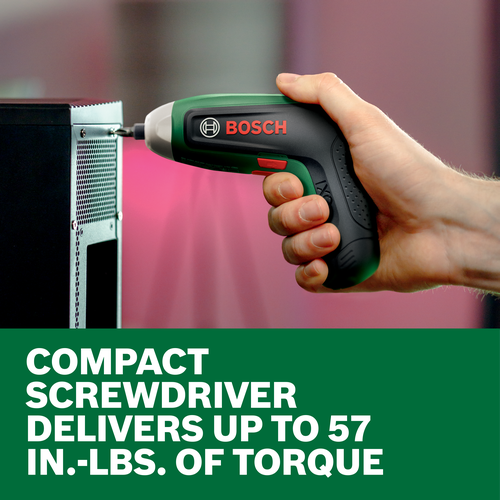 Web Image of Bosch IXO 4V Max Screwdriver being used by a homeowner to fix a computer.