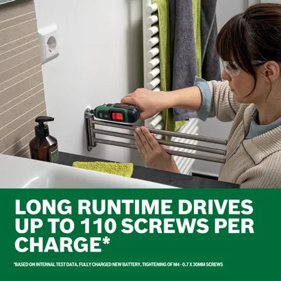 Web Image of Bosch PSR-SELECT 4V Max Multi-Bit Screwdriver with features and application.