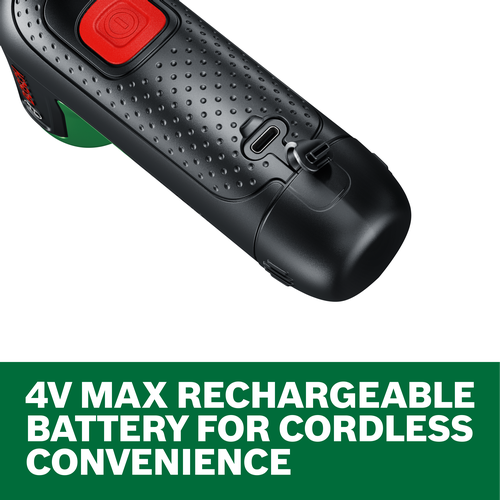 Web Image of Bosch TAYDO 4V Max Cleaning Brush with features on a white background.