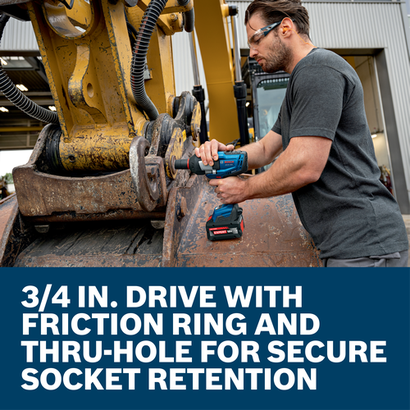 Web Image of worker using the Bosch GDS18V-1600H 18V 3/4 In. High-Torque Impact Wrench on a jobsite.