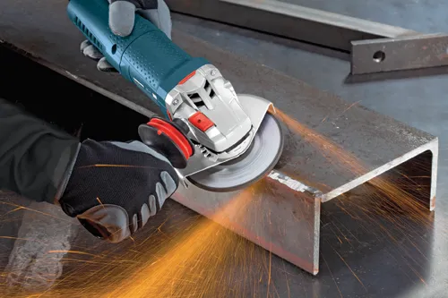 Bosch angle grinder grinding.