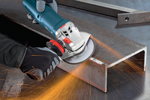 Bosch angle grinder grinding.