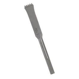Bosch chisel with a flat, notched head.