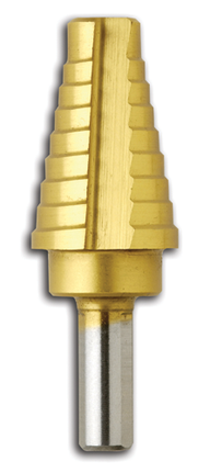 9/16 In. to 1 In. Titanium Nitride Coated Step Drill Bit