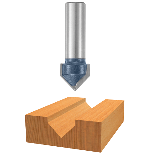 Bosch router bit with wood cut display.