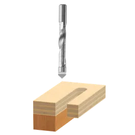 Bosch router bit with wood cut display.