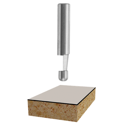 7° x 1/4 In. Solid Carbide 1-Flute Bevel Trim Bit
