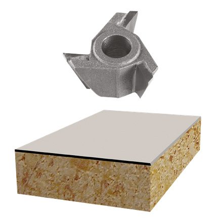 22° x 3/8 In. Carbide Tipped 3-Flute Bevel Trim Replacement Cutter Bit