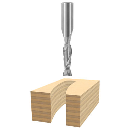 3/8 In. x 1-1/4 In. Solid Carbide 2-Flute Upcut Spiral Bit