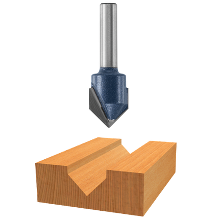 90° x 9/16 In. Carbide Tipped V-Groove Bit