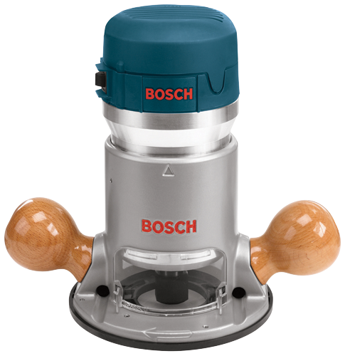 Bosch router, with visible text 'BOSCH'.