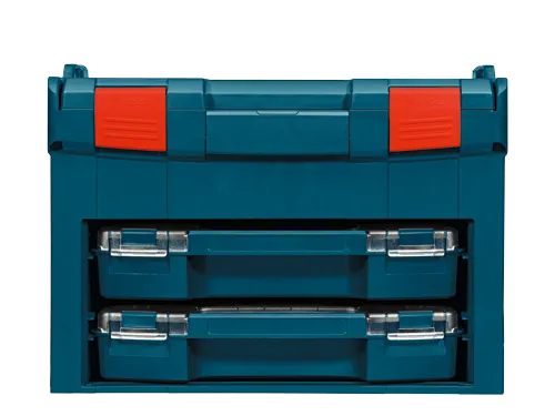 Bosch blue and orange tool box with 'BOSCH' visible.