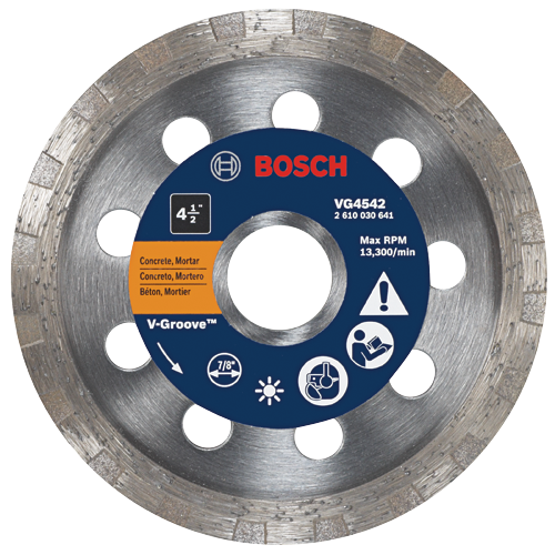 Bosch 4 1/2", 7/8" hoja circular VG4542, con Max RPM 13.300/min.