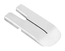 Blanco, en forma de U, objeto de plástico.