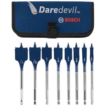 Juego de brocas de pala estándar Daredevil®, con bolsa, 8 piezas