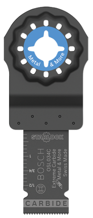 Hoja de corte por inmersión de carburo para herramienta oscilante multiuso Starlock®, 3/4"