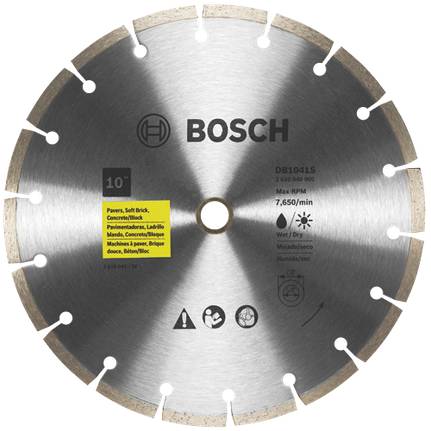 Disco de diamante con borde segmentado estándar para cortes difíciles universales, 10"