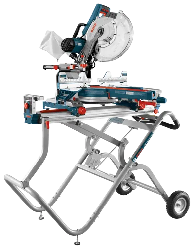 Sierra ingletadora Bosch T4B Gravity Rise, con soporte.
