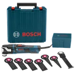 Kit multiherramienta Bosch GOP55-36 con hojas, dos maletas y logotipo "BOSCH".